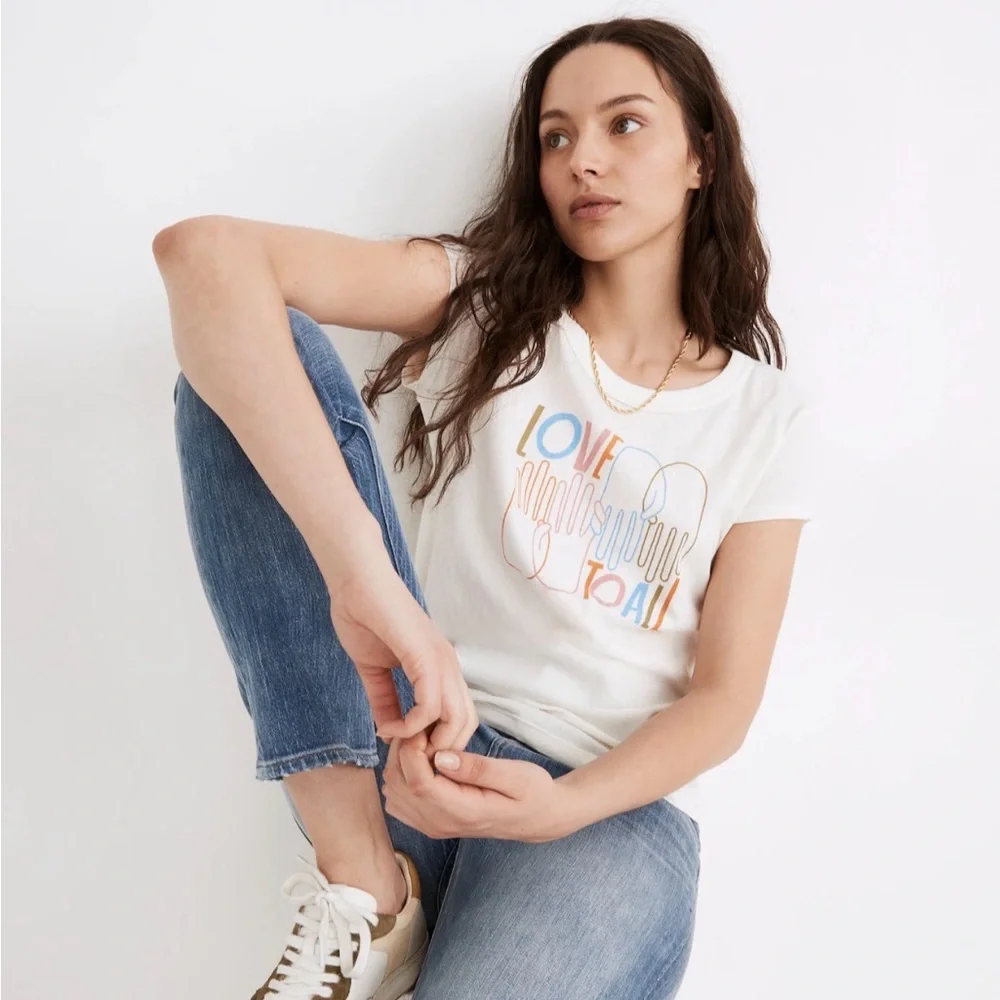 Madewell x Lisa Congdon Love To All Pride Perfect Vintage Tee • NWT - Picture 1 of 7